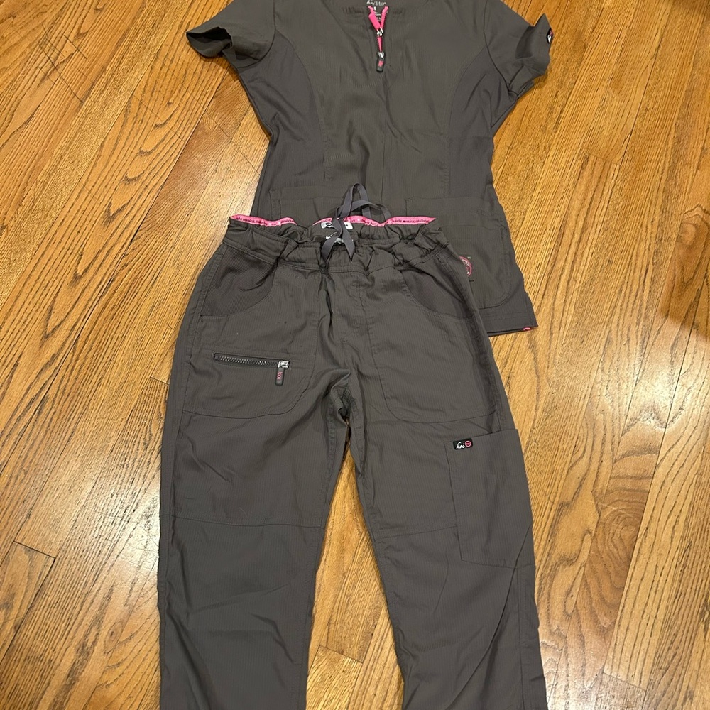 Women's Charcoal and Pink Jogger Set